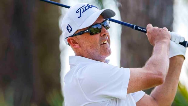 Cameron Percy plays his shot from the second tee during the final round of the 2023 Honda Classic.
